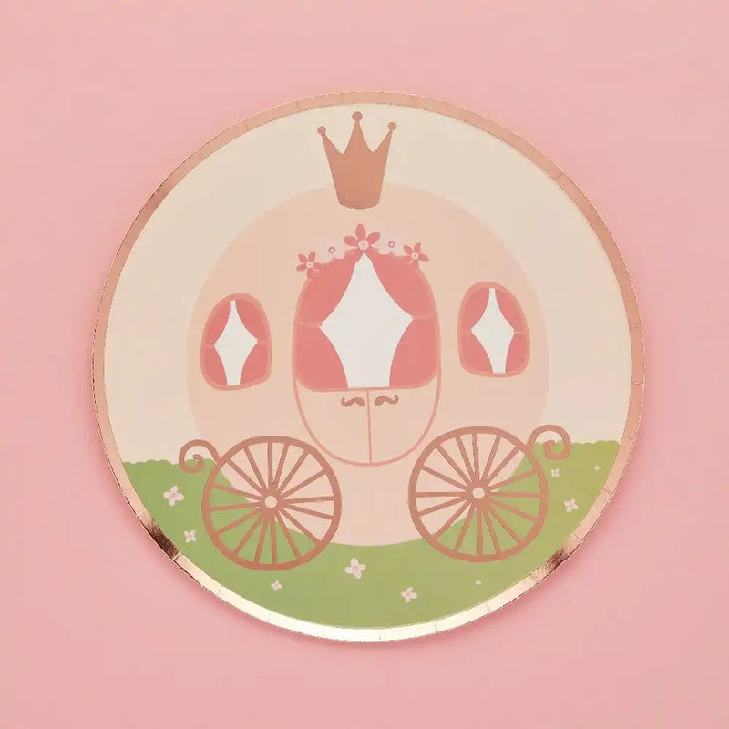 Princess Carriage Paper Plates (x8) Kids Party