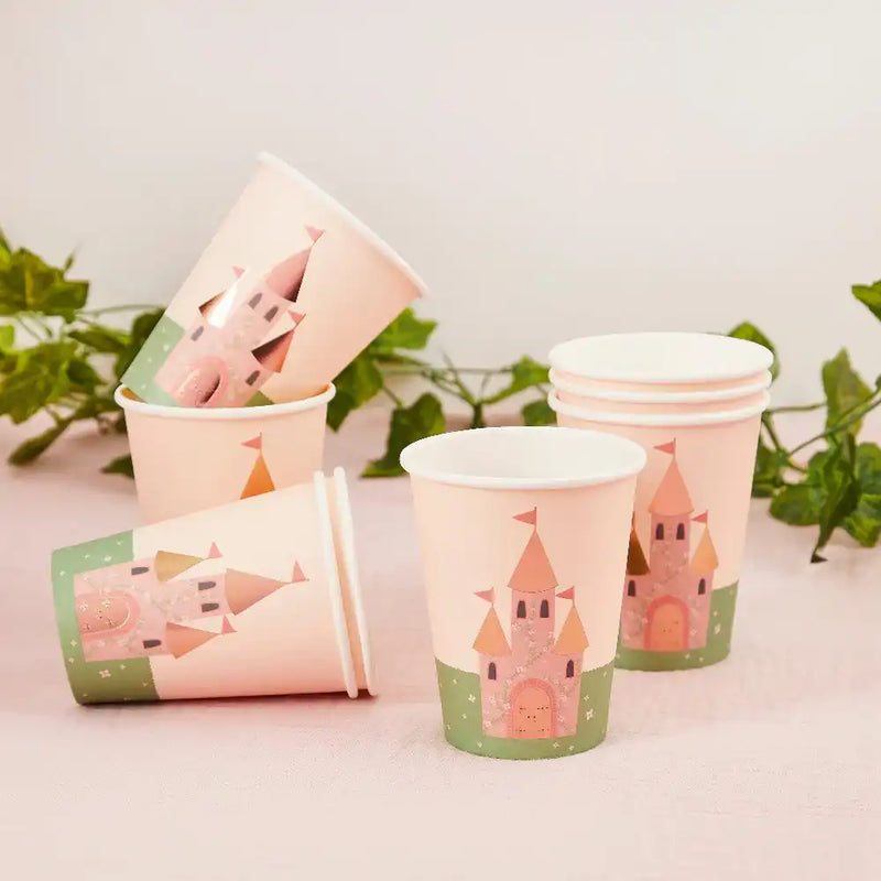 Princess Castle Paper Cups (x8) Kids Party