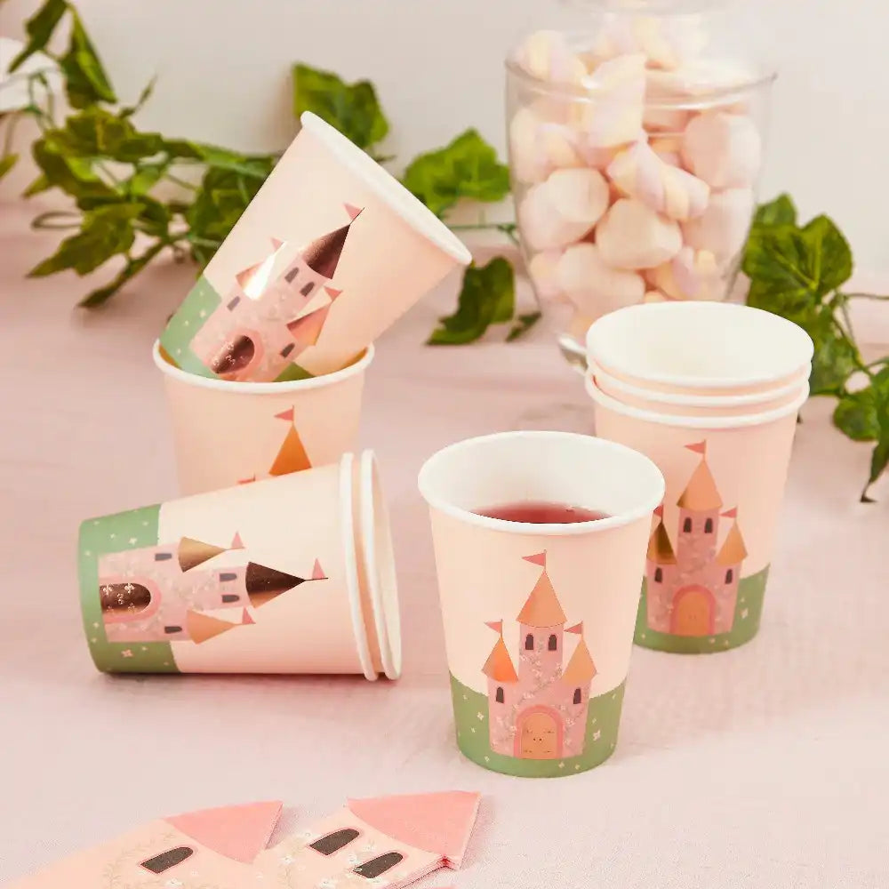 Princess Castle Paper Cups (x8) Kids Party