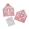 Princess Carriage Party Bags with Personalised Sticker Sheets (x4) Kids Party