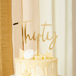 Gold Acrylic 'Thirty' Cake Topper