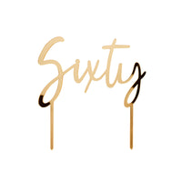 Gold Acrylic 'Sixty' Cake Topper Milestone