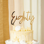 Gold Acrylic 'Eighty' Cake Topper