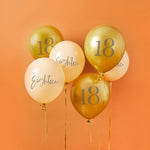 Gold & Nude 18th Birthday Latex Balloons (x6)