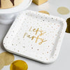 Gold 'Let's Party' Paper Plates (x8) General Party