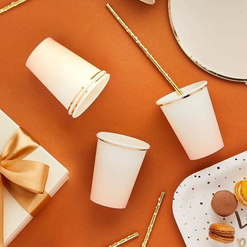 Gold & Peach Ombre Paper Cups (x8) General Party