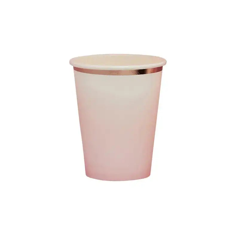 Rose Gold & Pink Ombre Paper Cups (x8) General Party