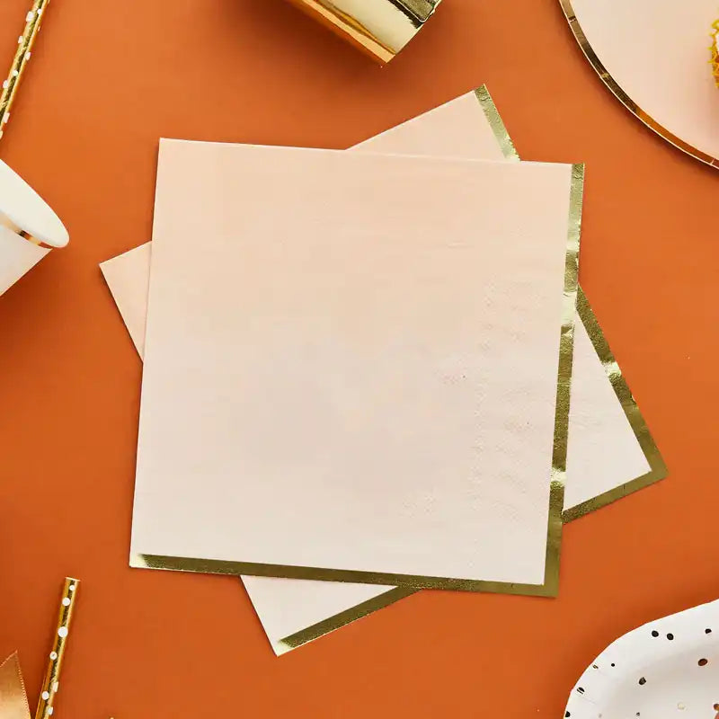 Gold & Peach Ombre Paper Napkins (x16) General Party