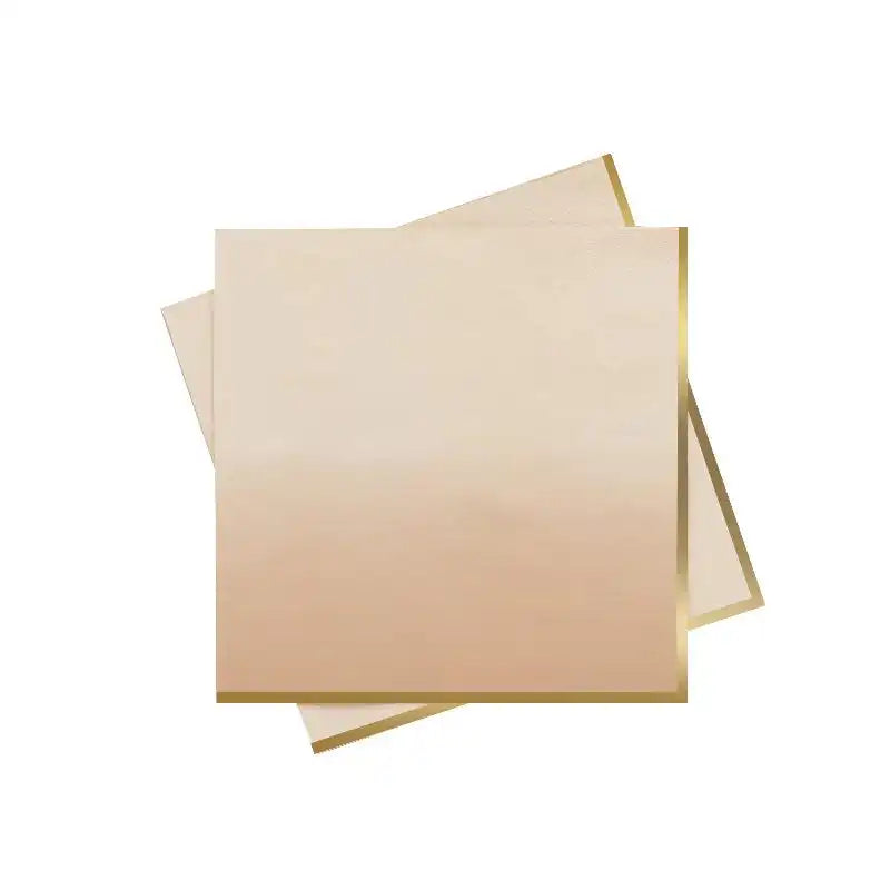 Gold & Peach Ombre Paper Napkins (x16) General Party