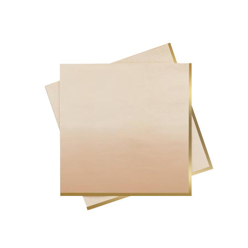 Gold & Peach Ombre Paper Napkins (x16)