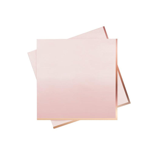 Rose Gold & Pink Ombre Paper Napkins (x16)