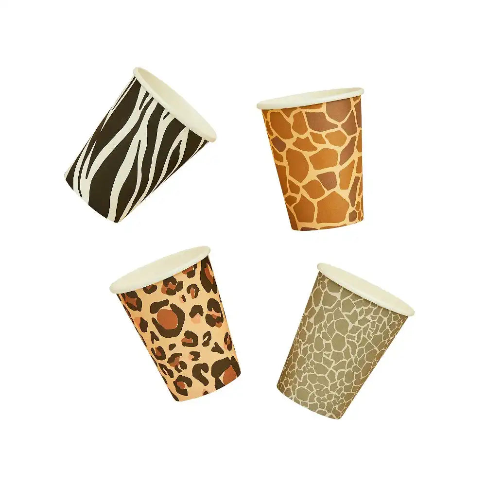 Safari Animal Print Paper Cups (x8) Kids Party