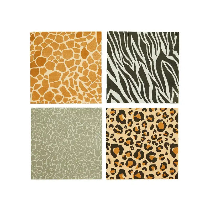 Safari Animal Print Paper Napkins (x16) Kids Party