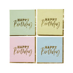 Pastel 'Happy Birthday' Paper Napkins (x16)
