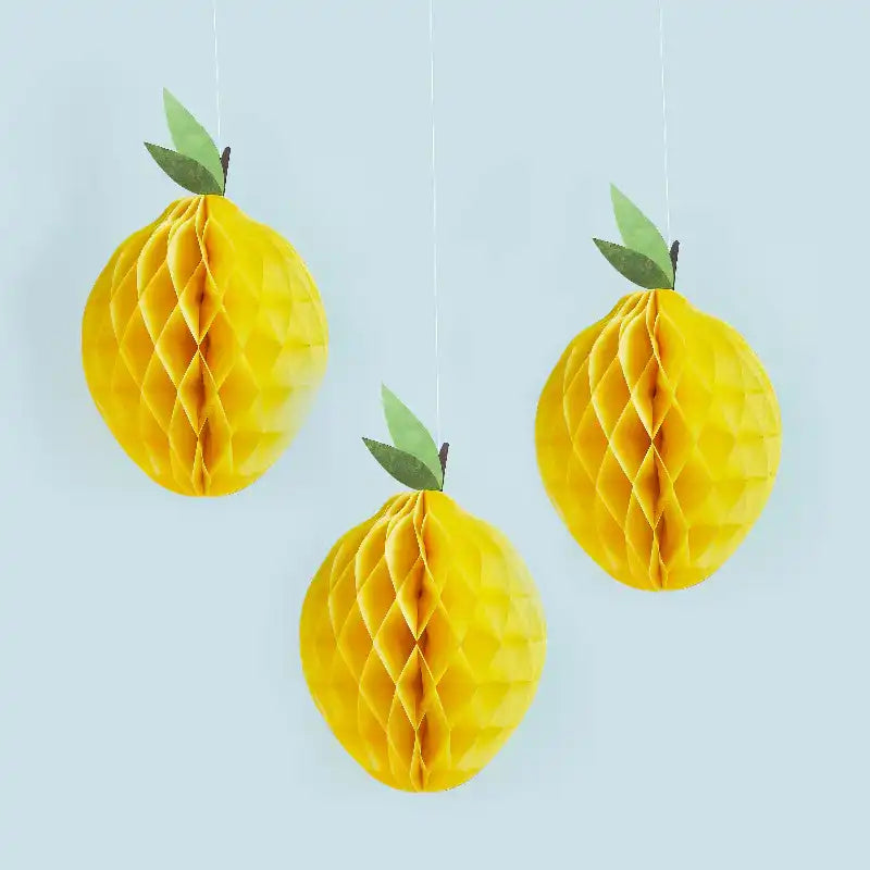 Lemon Honeycomb Decorations (x3) Summer