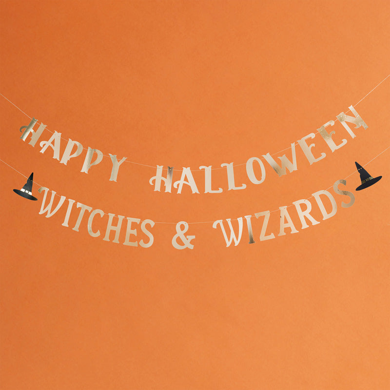 'Happy Halloween' Witches & Wizards Banner (2m)