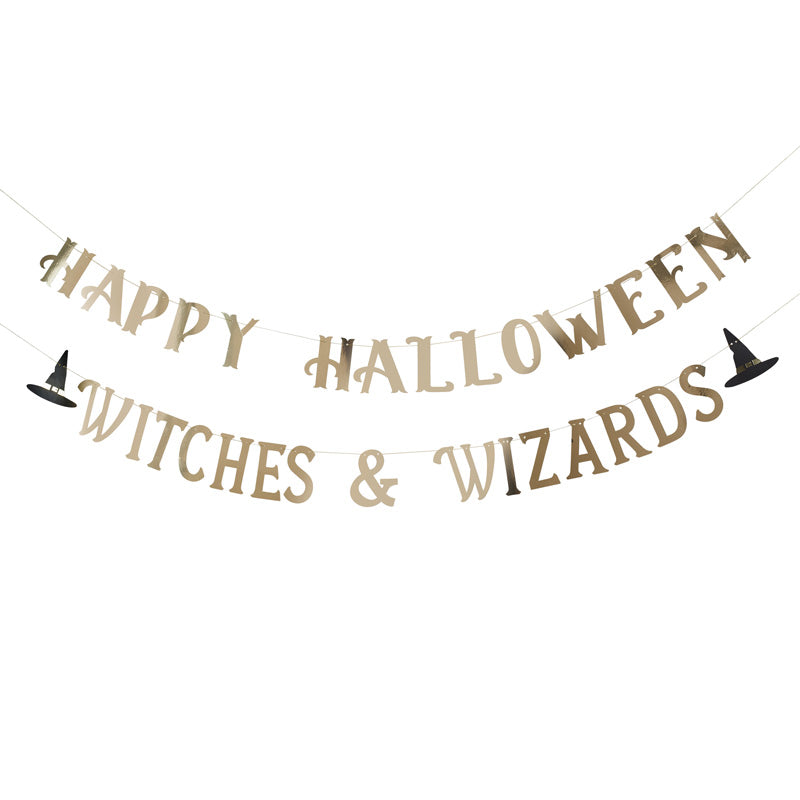 'Happy Halloween' Witches & Wizards Banner (2m)