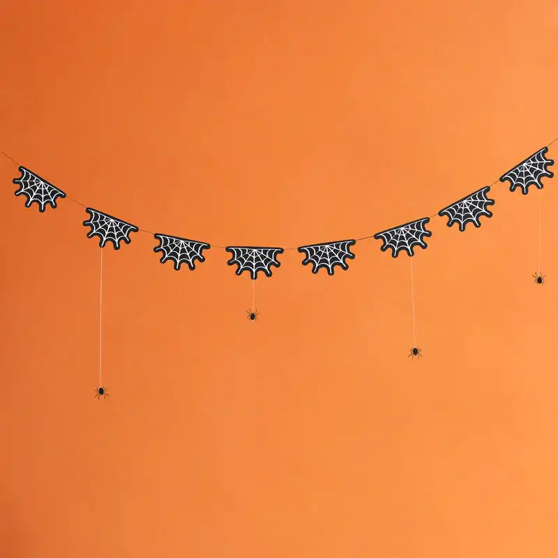 Cobweb Garland With Hanging Spiders (2m) Halloween 2024