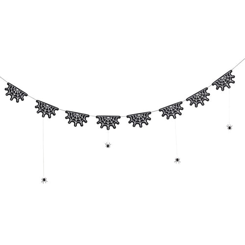 Cobweb Garland With Hanging Spiders (2m)