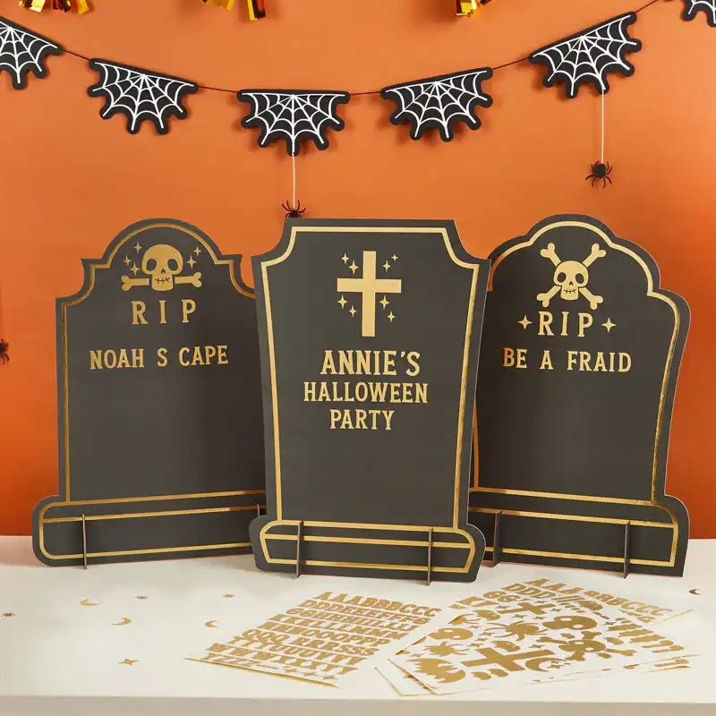 Customisable Gravestone Signs (x3) Halloween 2024