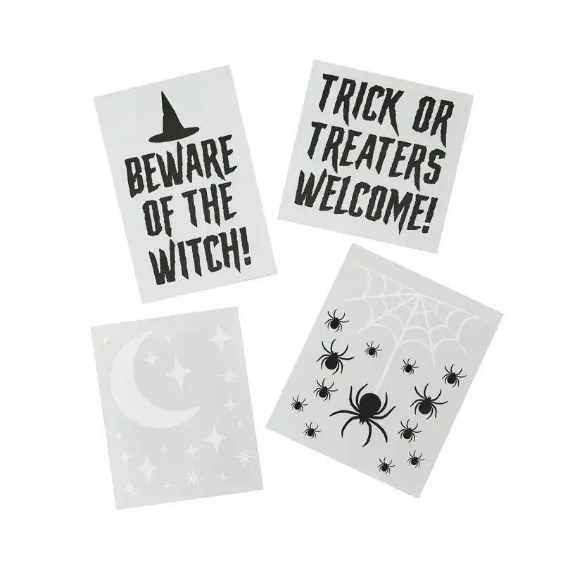 Trick or Treat Window Clings (x4) Halloween 2024