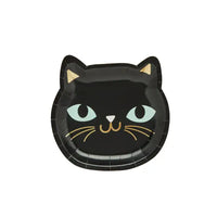 Black Cat Halloween Party Plates (x8) Halloween 2024