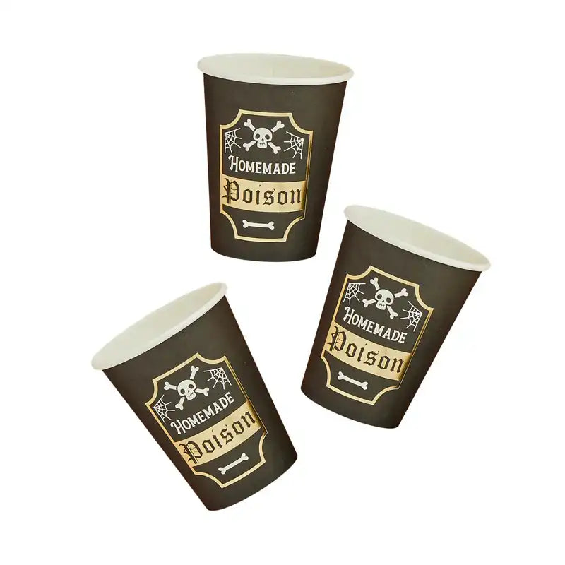 Homemade Poison' Paper Cups (x8) Halloween 2024