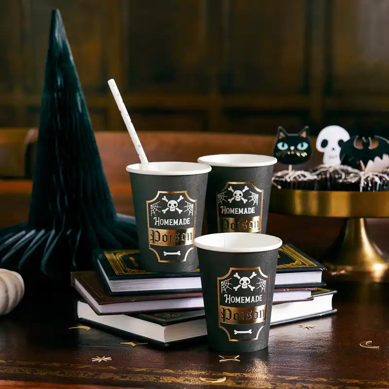 Homemade Poison' Paper Cups (x8) Halloween 2024