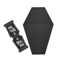 Black Coffin Grazing Board With Card Sign Halloween 2024