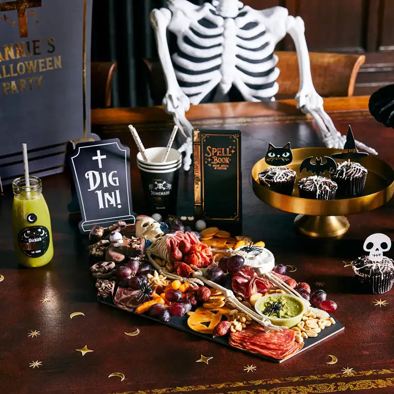 Black Coffin Grazing Board With Card Sign Halloween 2024