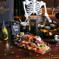 Black Coffin Grazing Board With Card Sign Halloween 2024