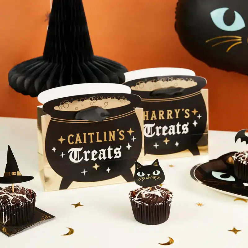 Customisable Cauldron Gift Bags (x4) Halloween 2024