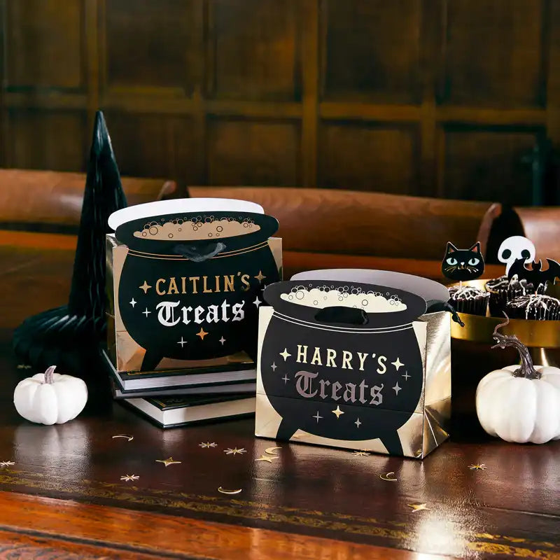 Customisable Cauldron Gift Bags (x4) Halloween 2024