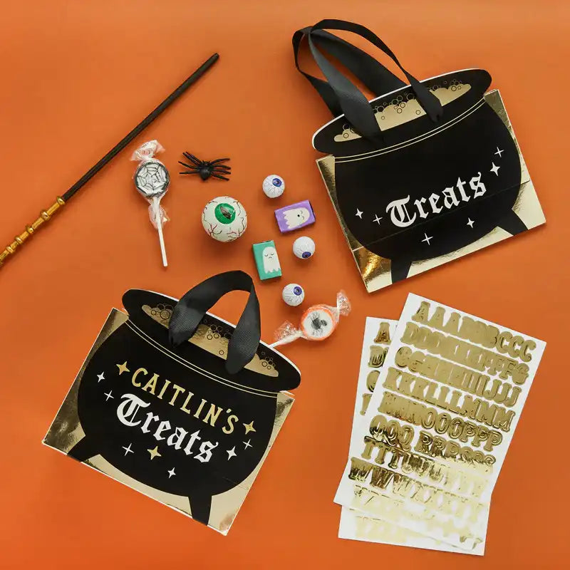 Customisable Cauldron Gift Bags (x4) Halloween 2024