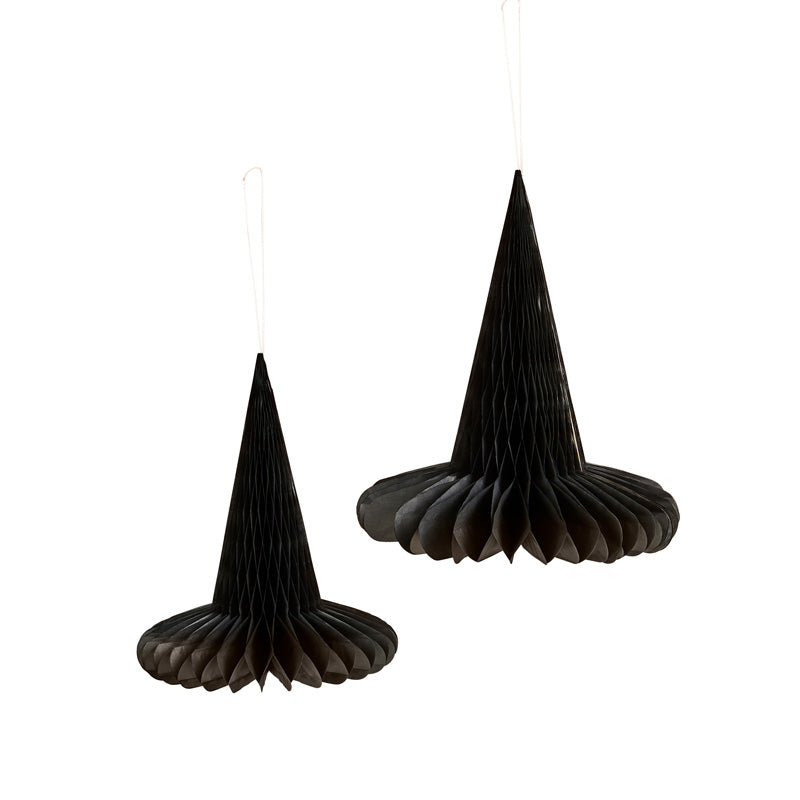 Hanging Honeycomb Witches Hats (x3)