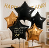 Personalised Hand-drawn balloons - Black and Gold Star Bundle Personalised Balloons