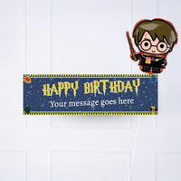 Wizard Magic Personalised Party Banner No Yes add balloon Personalised Banner