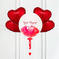 Personalised Heart Filled Bubble Balloon in a Box – Mini Balloons 4 heart Balloons Personalised Balloons