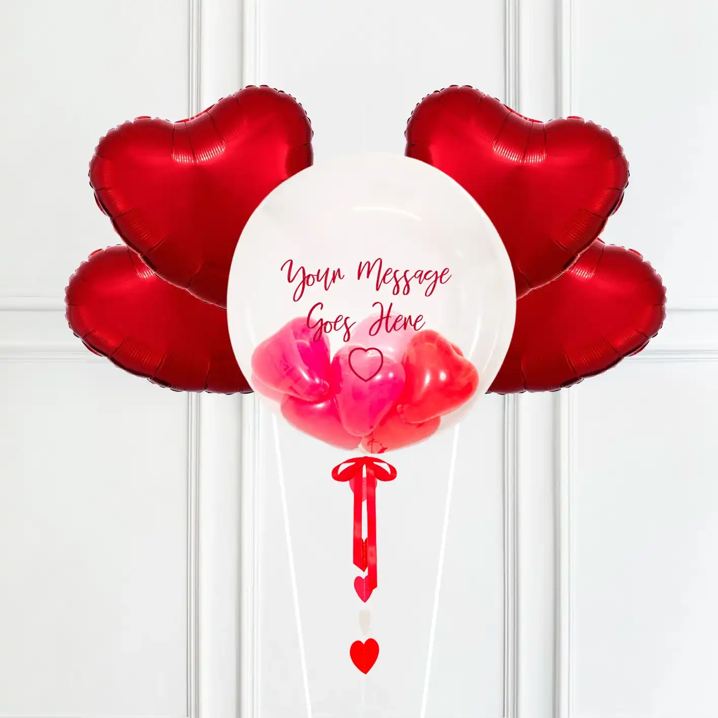 Personalised Heart Filled Bubble Balloon in a Box – Mini Balloons 4 heart Balloons Personalised Balloons