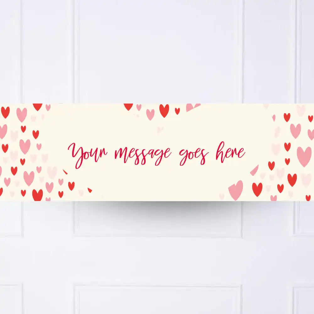 Heart Confetti Personalised Party Banner Message None Personalised Banner