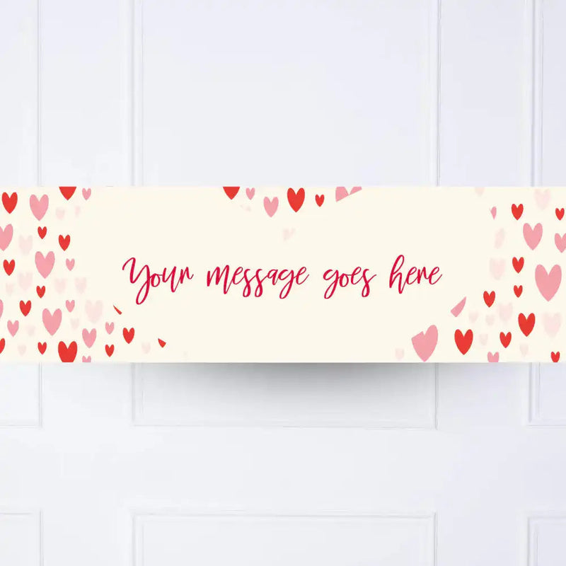 Heart Confetti Personalised Party Banner Message None Personalised Banner