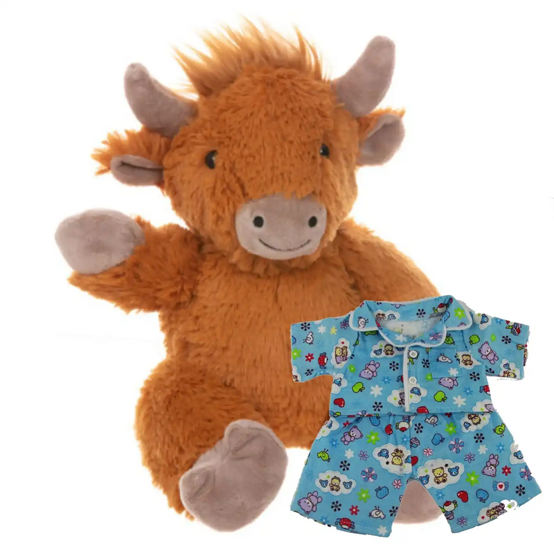Make a Bear - Hippie The Highland Cow Blue PJs Make a Bear
