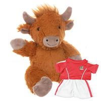 Make a Bear - Hippie The Highland Cow - Recordable Red Football Kit Make a Bear