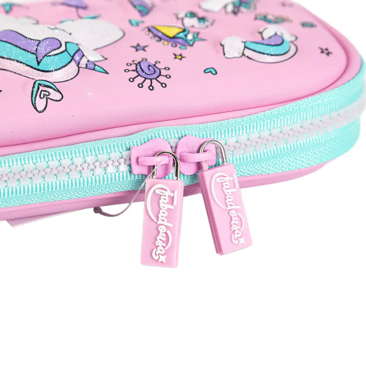 Pink Unicorns & Rainbows Hardtop Pencil Case Own Brand