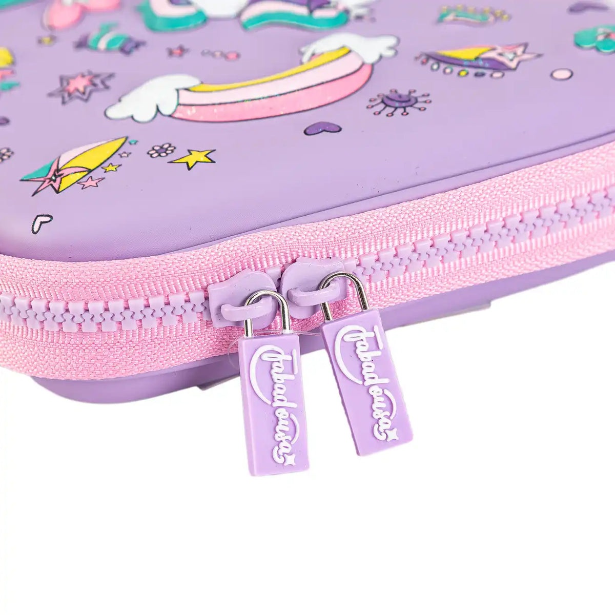 Lilac Unicorns & Rainbows Hardtop Pencil Case Own Brand