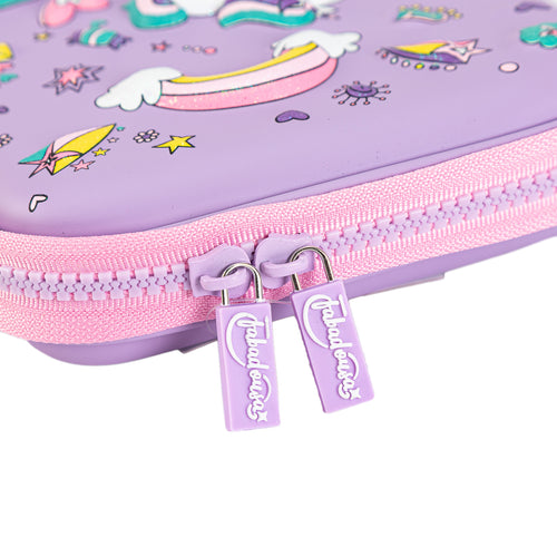 Lilac Unicorns & Rainbows Hardtop Pencil Case