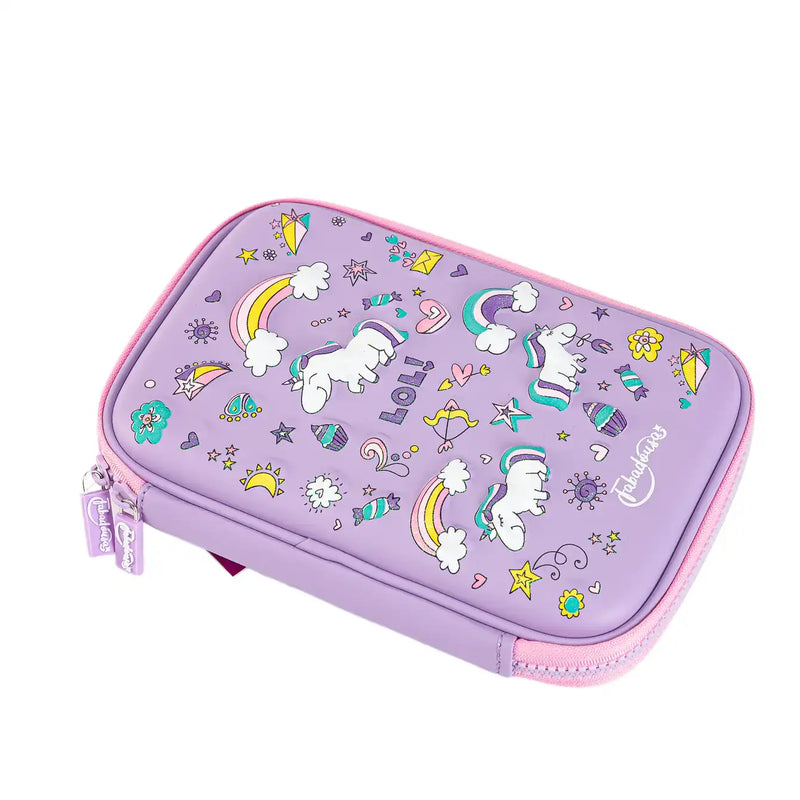 Lilac Unicorns & Rainbows Hardtop Pencil Case Own Brand