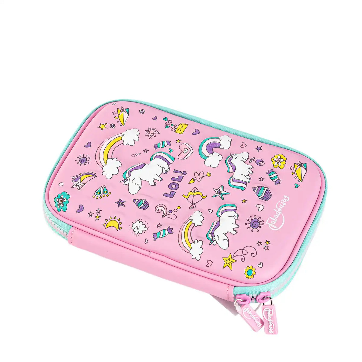 Pink Unicorns & Rainbows Hardtop Pencil Case Own Brand