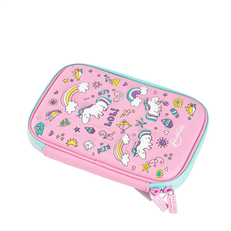Pink Unicorns & Rainbows Hardtop Pencil Case Own Brand