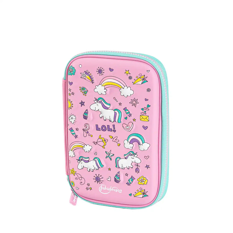 Pink Unicorns & Rainbows Hardtop Pencil Case Own Brand